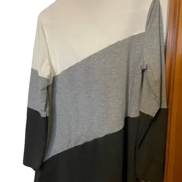 Decorative Button Patchwork Asymmetrical Neck NWOT - Picture 7 of 7